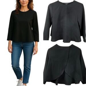 Endless Rose flared cropped blouse, S, semi-open back, flared sleeves, Flowy NEW